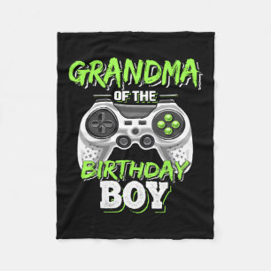 Grandma Of The Birthday Boy Matching Video Game Bi Fleece Blanket