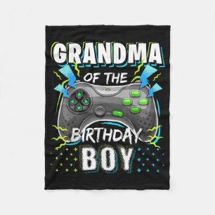 Grandma of the Birthday Boy Matching Video Game Fleece Blanket