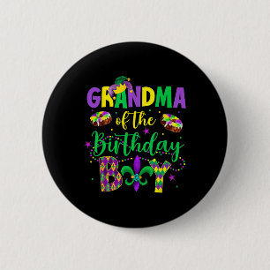 Grandma Of The Birthday Boy Shirt Mardi Gras Gigi 2 Inch Round Button
