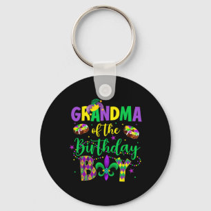 Grandma Of The Birthday Boy Shirt Mardi Gras Gigi Keychain
