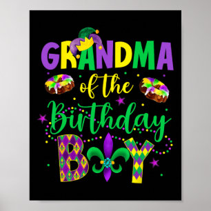 Grandma Of The Birthday Boy Shirt Mardi Gras Gigi  Poster