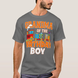 Grandma Of The Birthday Boy Train Lover Bday Party T-Shirt