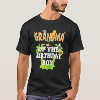 Grandma Of The Birthday Boy Zoo Theme Animal Party T-Shirt