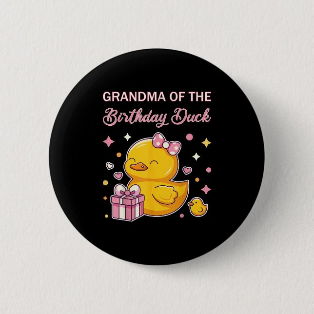 Grandma Of The Birthday Duck Christmas Anime Party 2 Inch Round Button (Front)