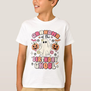 Grandma Of The Birthday Ghoul Groovy Halloween Gho T-Shirt