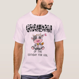 Grandma Of The Birthday Girl Farm Cow t-shirt