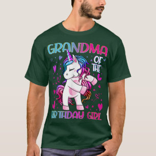 Grandma of the Birthday Girl Flossing Unicorn Gran T-Shirt