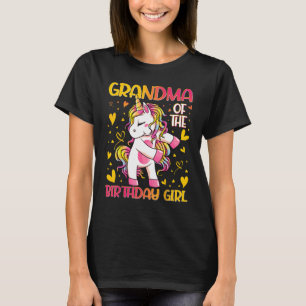 Grandma of the Birthday Girl Flossing Unicorn Gran T-Shirt