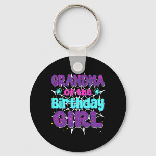 Grandma Of The Birthday Girl Spider Web Family Par Keychain