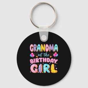 Grandma of the birthday girl sweet doughnut birthd keychain