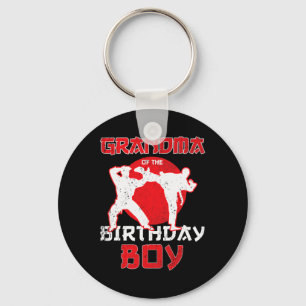Grandma Of The Birthday Karate Taekwondo Boy Marti Keychain