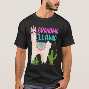 Grandma Of The Birthday Llama Girl Matching Family T-Shirt