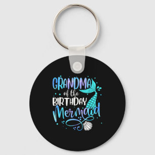 Grandma Of The Birthday Mermaid Family Matching Pa Keychain