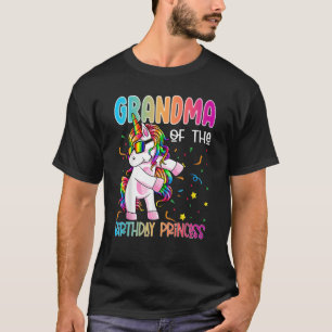 Grandma of the Birthday Princess Flossing Unicorn T-Shirt