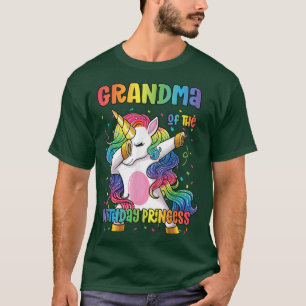 Grandma of the Birthday Princess Girl Dabbing Unic T-Shirt