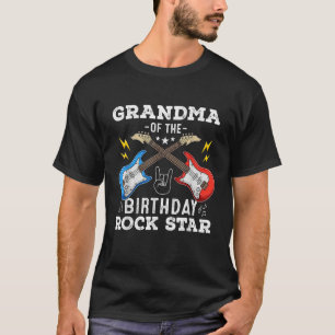 Grandma Of The Birthday Rock Star Guitar Themed Bi T-Shirt