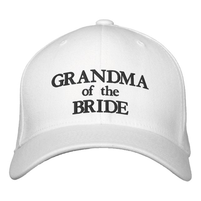 Grandma of the Bride black and custom wedding  Embroidered Hat (Front)