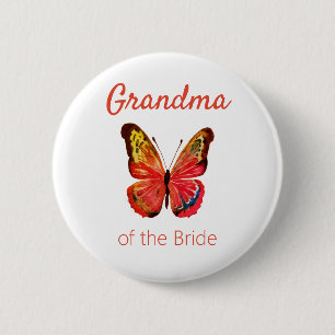Grandma of the Bride Butterfly Button