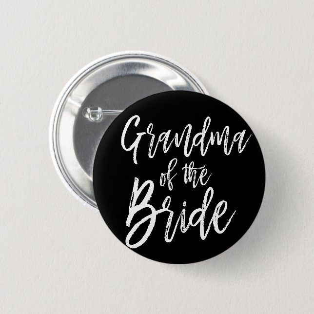 Grandma of the Bride | Script Style Wedding 2 Inch Round Button (Front & Back)