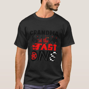 Grandma Of The Fast One 1St Birthday Racing Car Ma T-Shirt