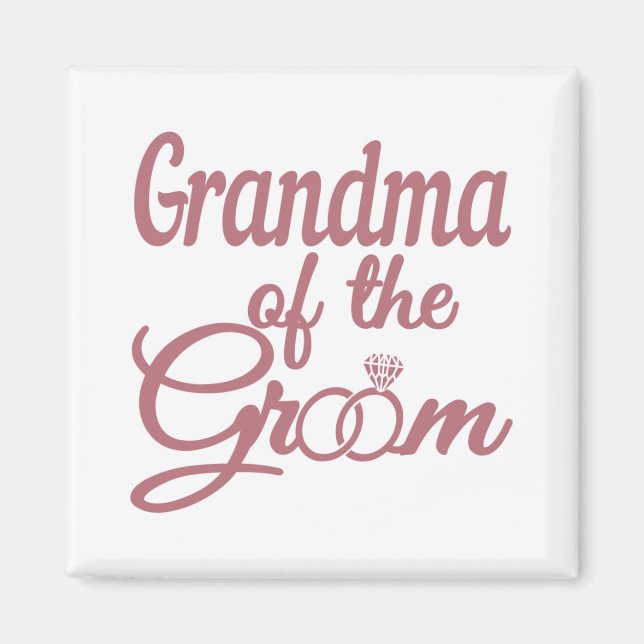 Grandma Of The Groom Wedding Family Matching Magnet (Front)