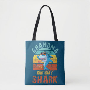 Grandma of the Shark Birthday Matching Family Tote Bag
