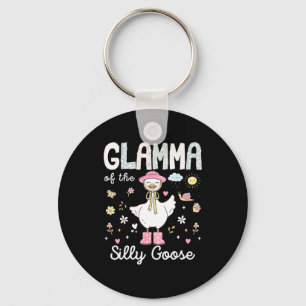 Grandma of the silly goose 1st birthday girl famil keychain