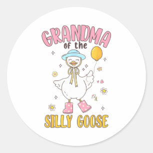 Grandma Of The Silly Goose First Birthday Family M Classic Round Sticker
