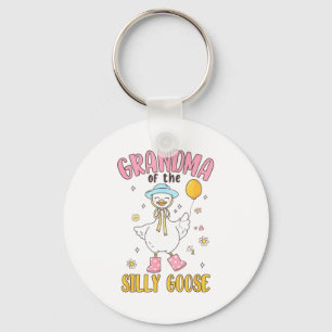 Grandma Of The Silly Goose First Birthday Family M Keychain