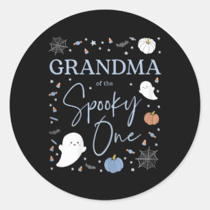 Grandma Of The Spooky One First Birthday Boy 1st H Classic Round Sticker