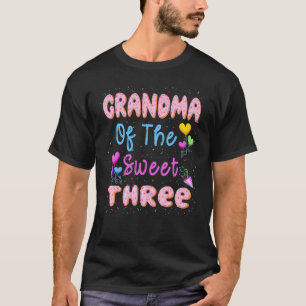 Grandma Of The Sweet Three 3rd Doughnut Birthday P T-Shirt