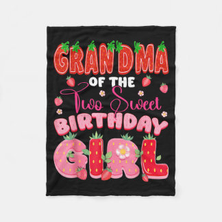 Grandma of The Two Sweet 2nd Birthday Girl Fleece Blanket