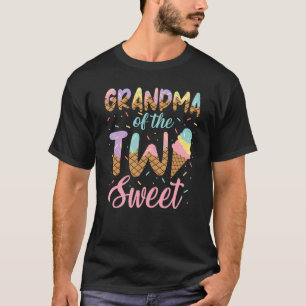 Grandma Of The Two Sweet Birthday Girl Ice Cream T-Shirt