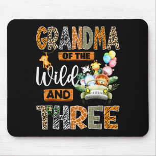 Grandma Of The Wild And Three 3rd Birthday Boy Saf Mouse Pad