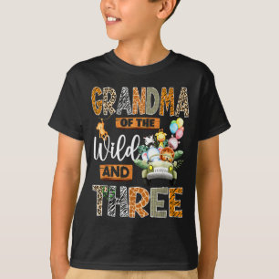 Grandma Of The Wild And Three 3rd Birthday Boy Saf T-Shirt