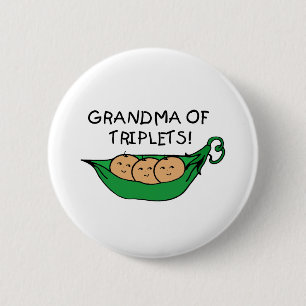 Grandma of Triplets Pod 2 Inch Round Button