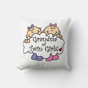 Grandma of Twin Girls Gifts Throw Pillow