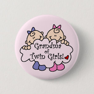 Grandma of Twin Girls Tshirts and Gifts 2 Inch Round Button