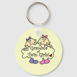 Grandma of Twin Girls Tshirts and Gifts Keychain
