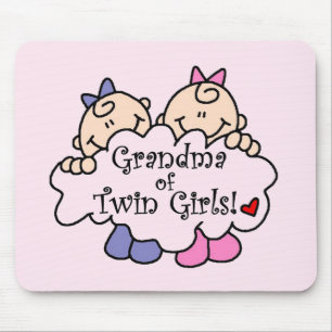 Grandma of Twin Girls Tshirts and Gifts Mouse Pad