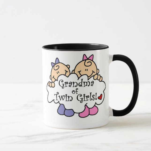 Grandma of Twin Girls Tshirts and Gifts Mug (Right)