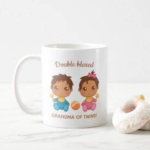 Grandma of Twins Baby Boy and Girl Coffee Mug