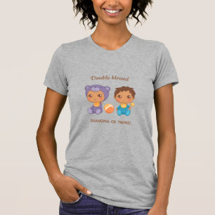 Grandma of Twins Baby Boy Purple Bear Jumpsuit T-Shirt