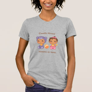 Grandma of Twins Baby Girl Purple Bear Jumpsuit T-Shirt