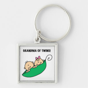 Grandma of Twins Gifts Keychain