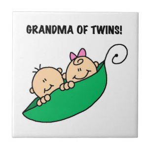 Grandma of Twins Gifts Tile