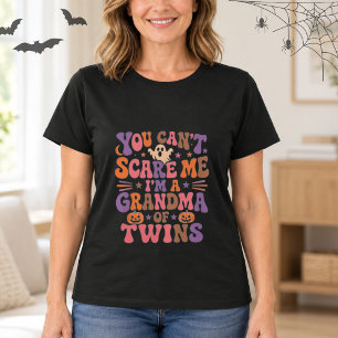 Grandma of Twins Halloween Shirt, Funny & Retro T-Shirt