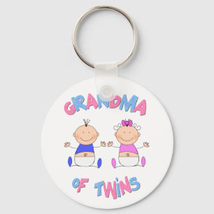 Grandma of Twins Keychain