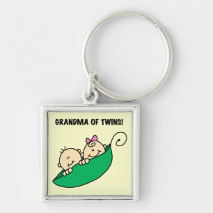 Grandma of Twins Peas in a Pod Tshirts and Gifts Keychain