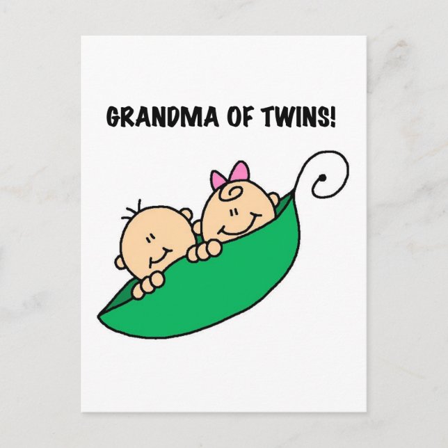 Grandma of Twins Peas in a Pod Tshirts and Gifts Postcard (Front)